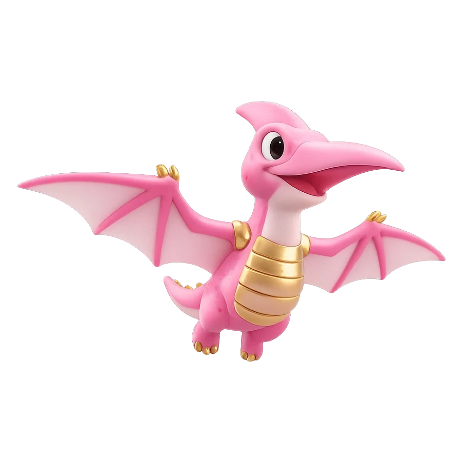 Pip, the pink pterodactyl shipper of the Saurly crew
