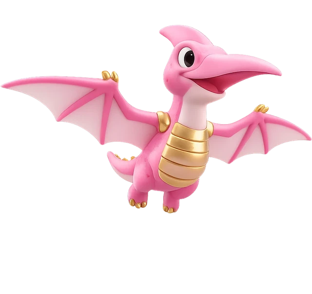 Pip, the pink pterodactyl shipper of the Saurly crew